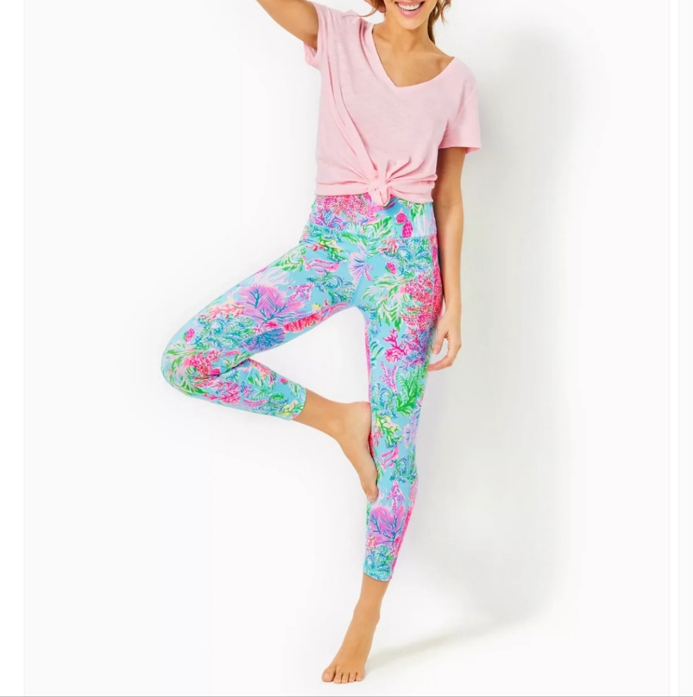 Lilly Pulitzer Weekender Leggings Celestial Blue Cay To My Heart XS